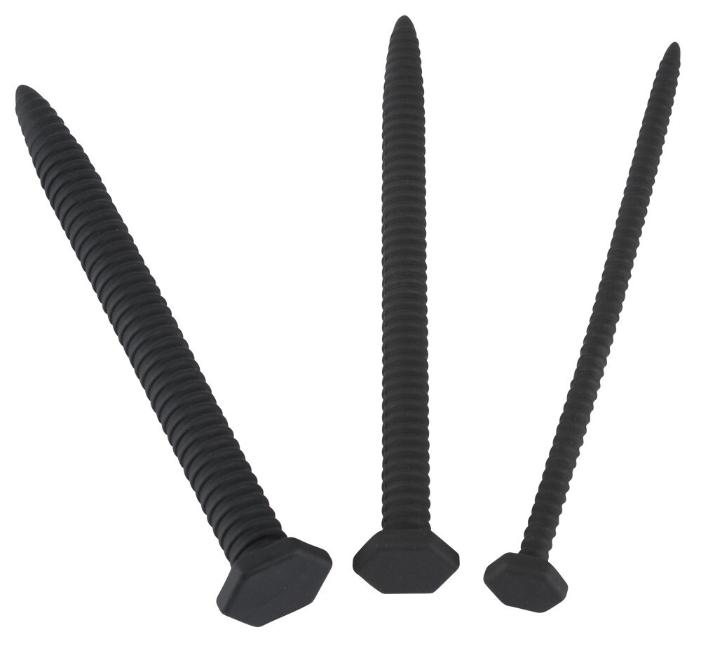 set kit dilatatore uretrale stimolatore per uretra nero in silicone uomo black