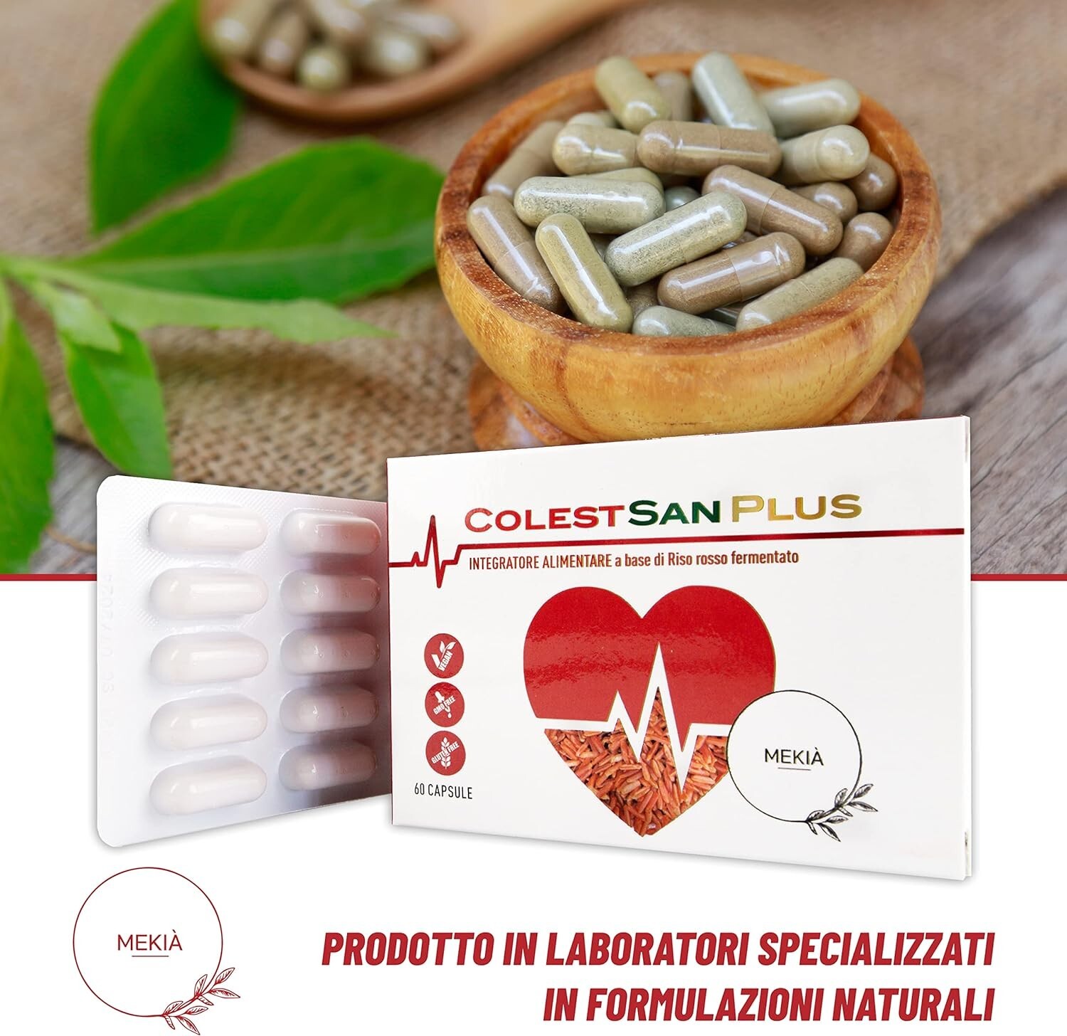 Integratore Alimentare per Colesterolo Riso Rosso Fermentato CoenzimaQ10 60 Caps