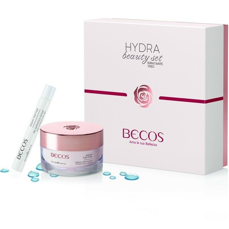 BECOS AQUA FACTOR CREMA VISO IDRATANTE 50ml + GEL ANTIFATICA OCCHI ROLL-ON 10ml