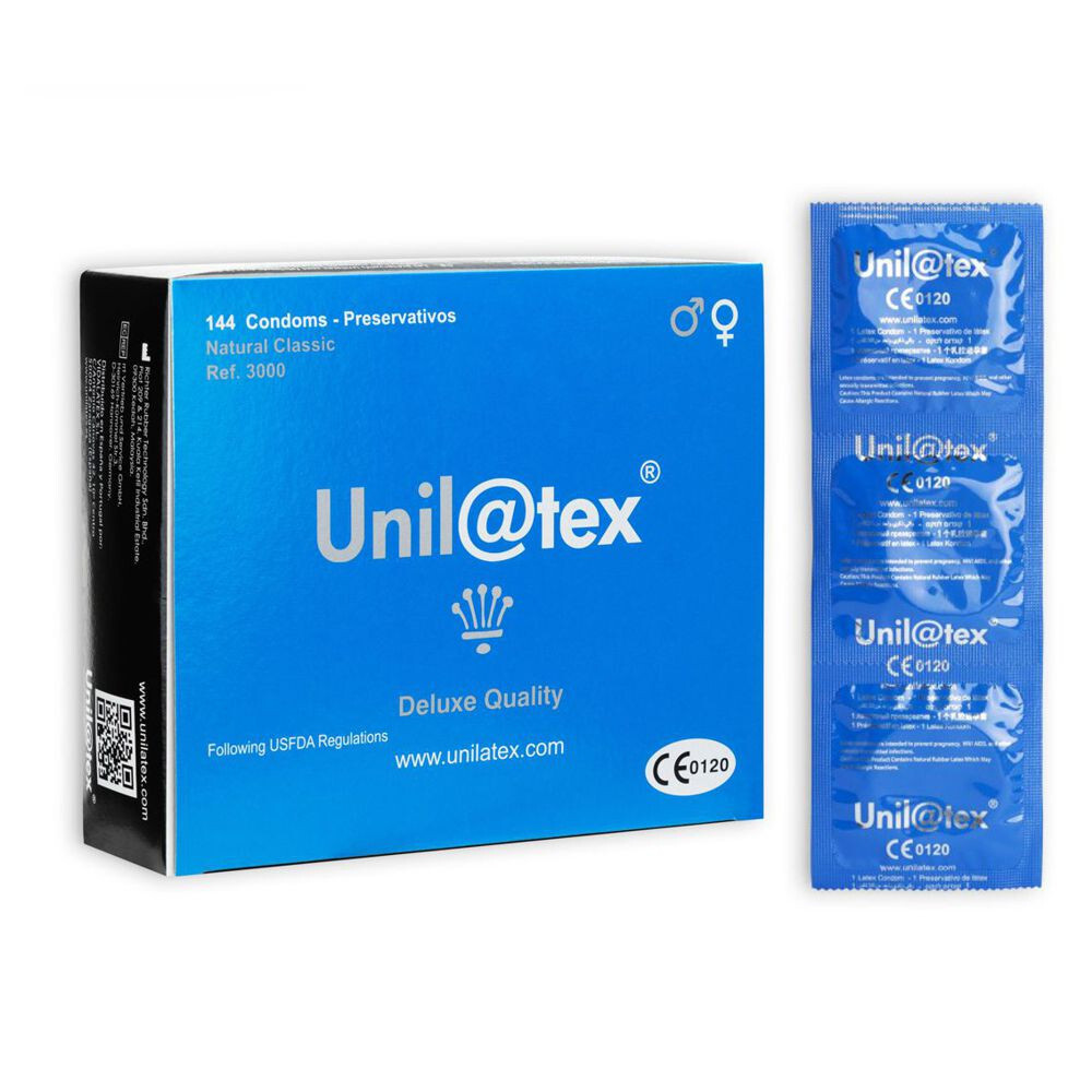 Unilatex Preservativi naturali trasparenti 144 unità