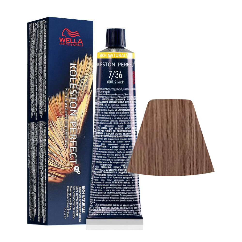 Wella Koleston Perfect Me+ Rich Naturals 7/36 Biondo Medio Dorato Violetto 60ml