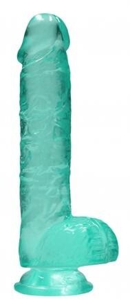 Pene finto turchese con ventosa Realistic Dildo with Balls 15 cm