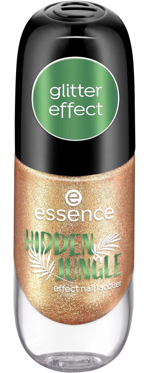 SMALTO UNGHIE ESSENCE HIDDEN JUNGLE 01 SECRET JEM glitter oro dorato brillante
