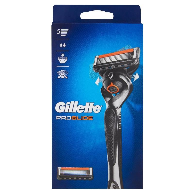 GILLETTE PROGLIDE RASOIO 5 LAME MANUAL FLEXBALL + 1 RICAMBIO