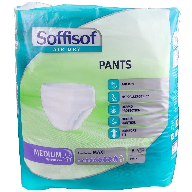 SOFFISOF PANNOLONI A MUTANDA AIR DRY PANTS TAGLIA M MAXI 8PZ