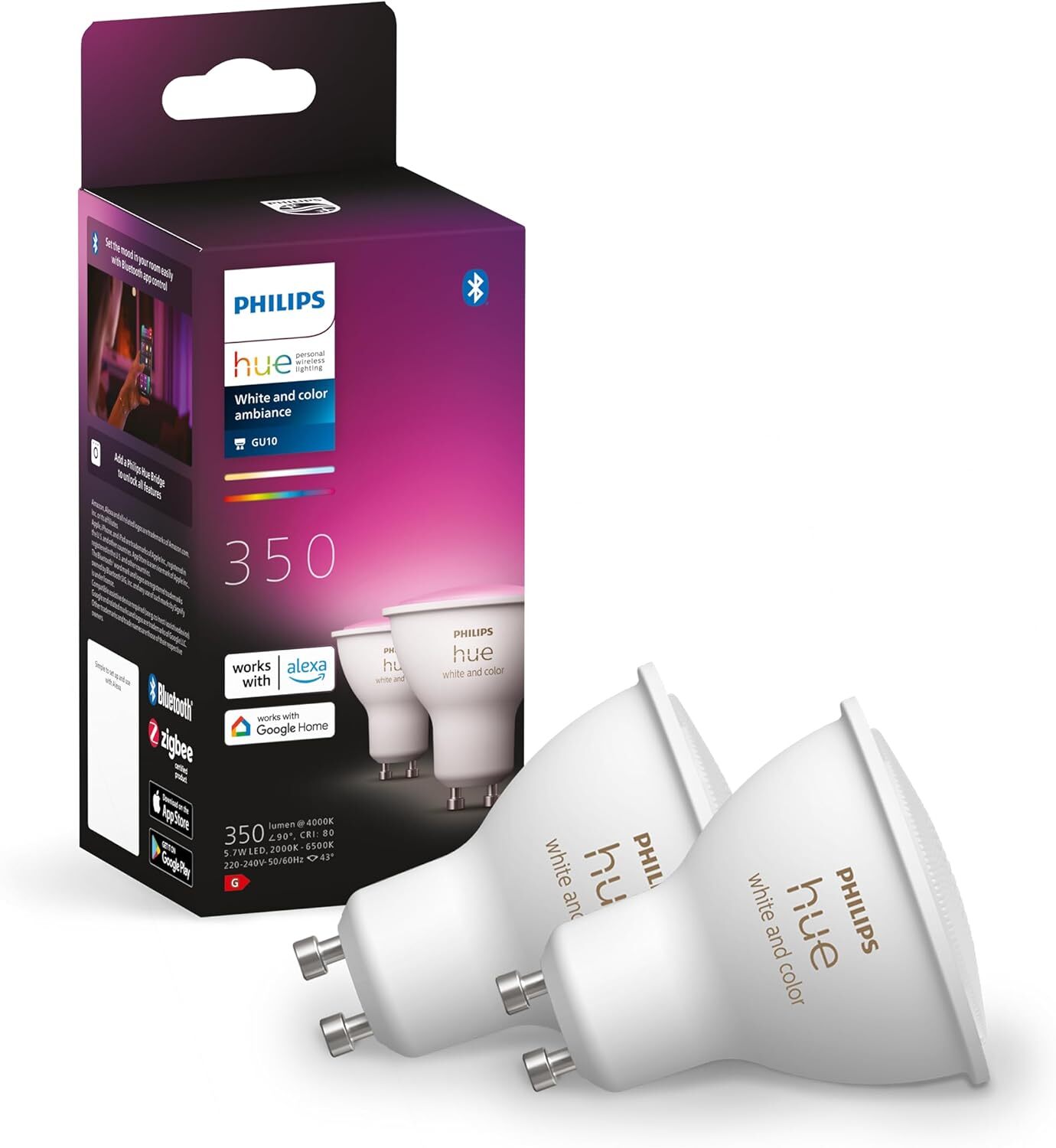 Philips Hue White and Color Ambiance Faretti Smart 2 Unità (Confezione da 1)