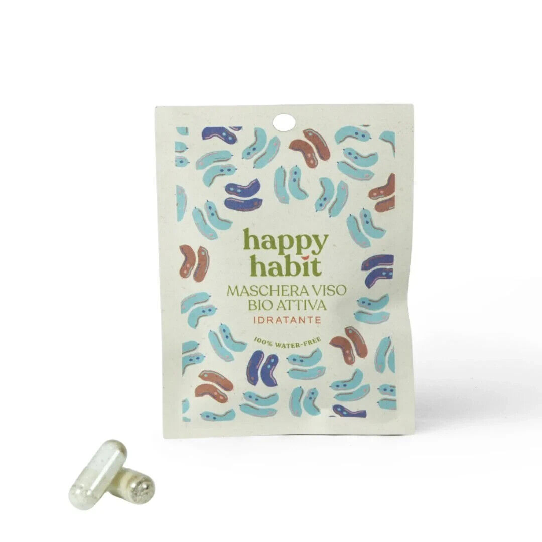 Happy Habit Maschera Viso in Polvere Bio Attiva Idratante Vegan 2 Capsule