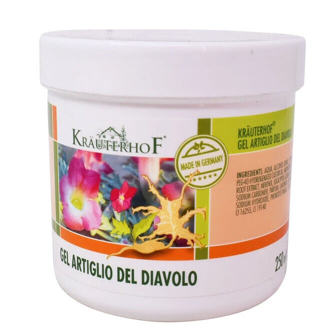 Balsamo Gel Artiglio del Diavolo 250ml Krauterhof per Dolori Muscolari Cervicali