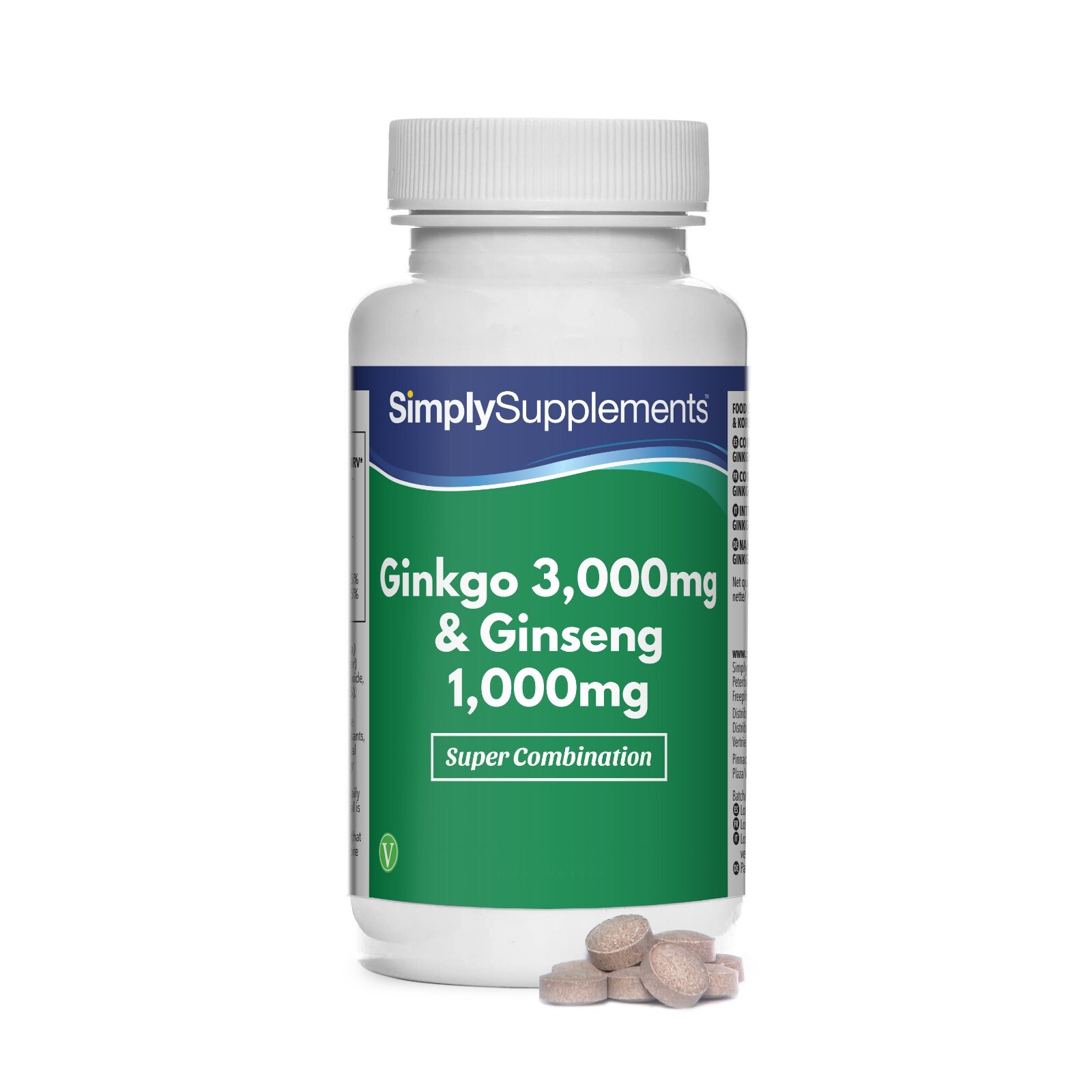 Ginkgo Biloba e Ginseng Coreano - 360 Compresse - SimplySupplements