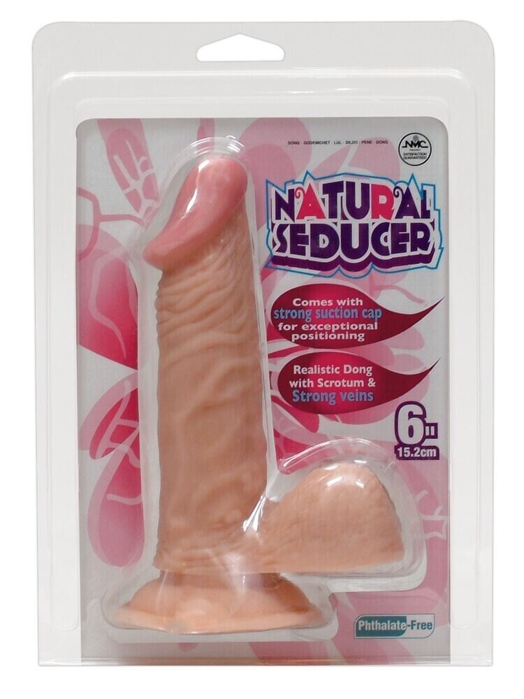 Dildo-fallo  con testicoli - pieghevole -ventosa -venature pronunciate- 17cm-PVC