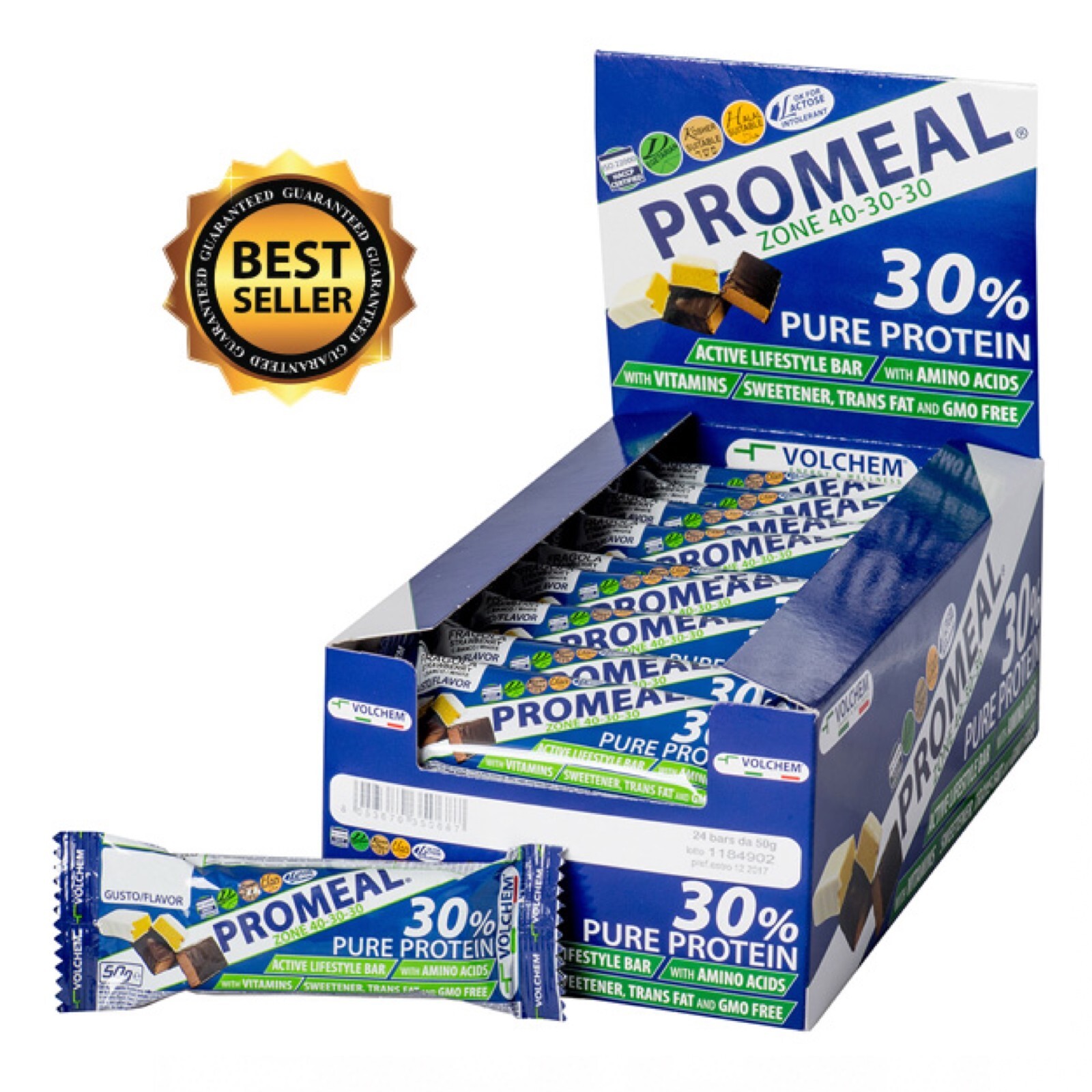Volchem Promeal Box da 24 Barrette da 50 gr Mix - Gusti assortiti