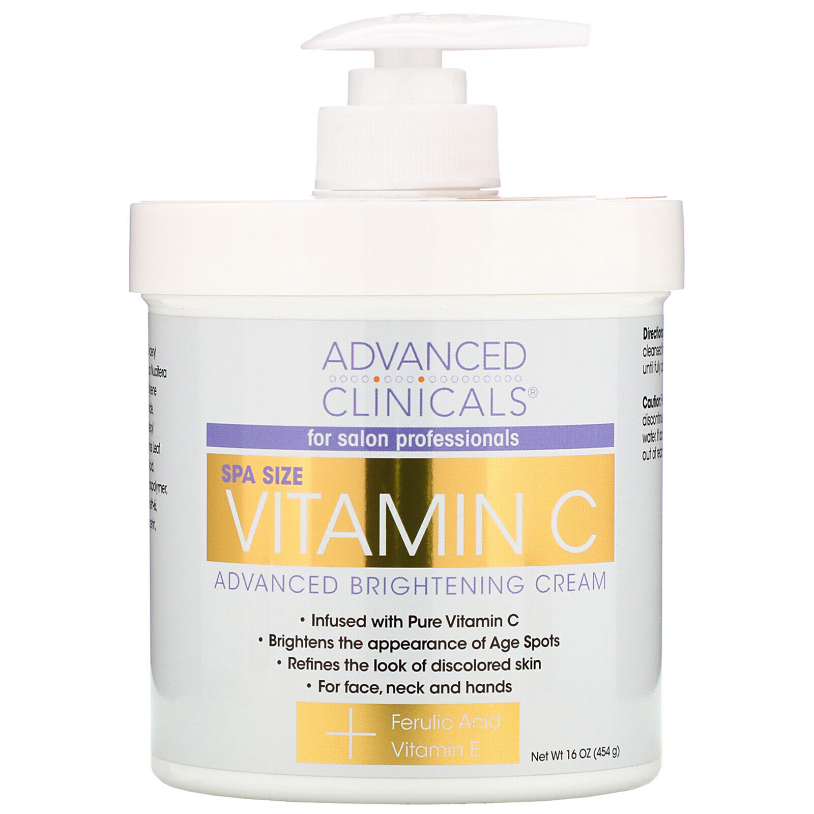 Advanced Clinicals, Vitamina C, Avanzato Illuminante Crema, 473ml (454 G)