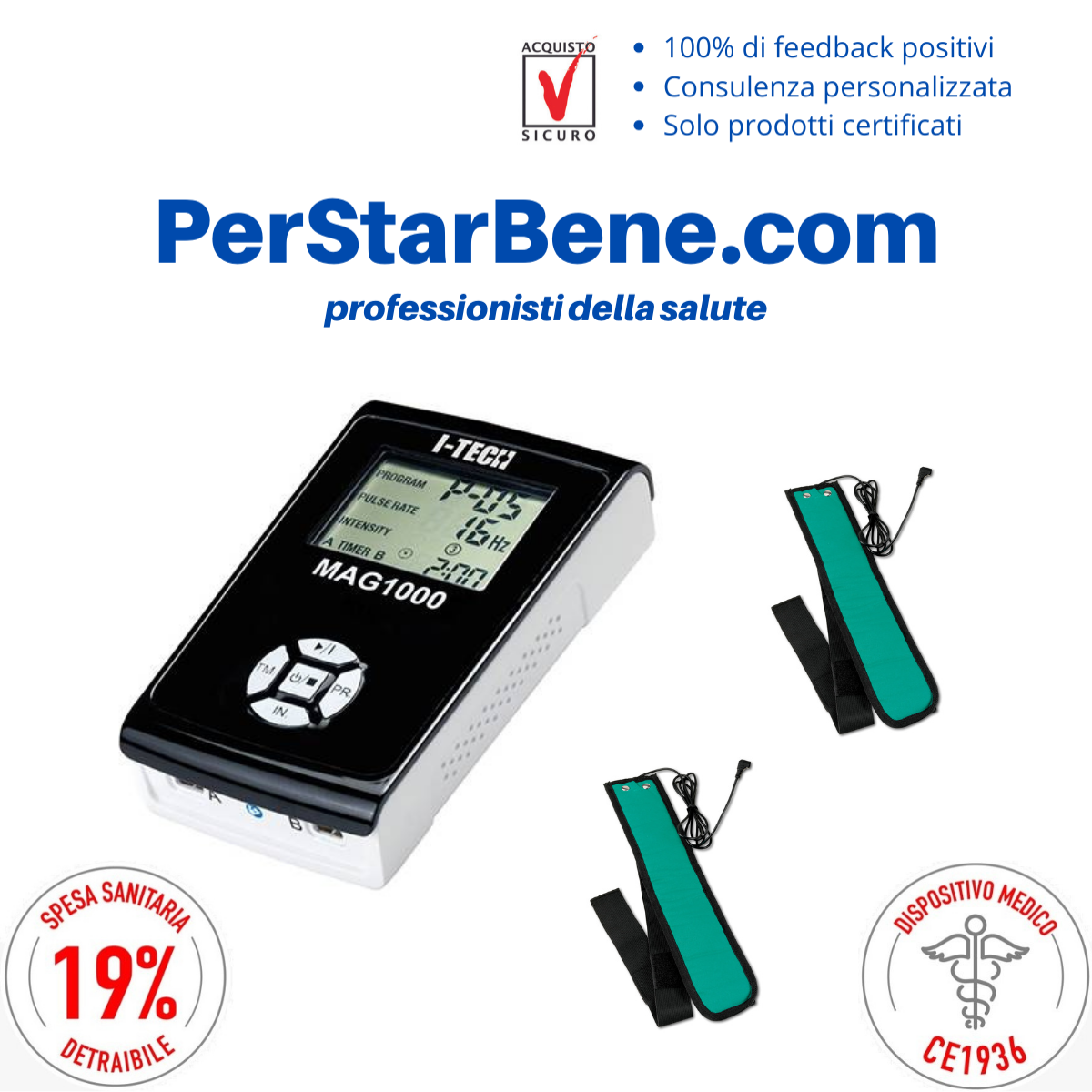 MAGNETOTERAPIA ALTA FREQUENZA - MAG 1000 I-TECH con 1 fascia