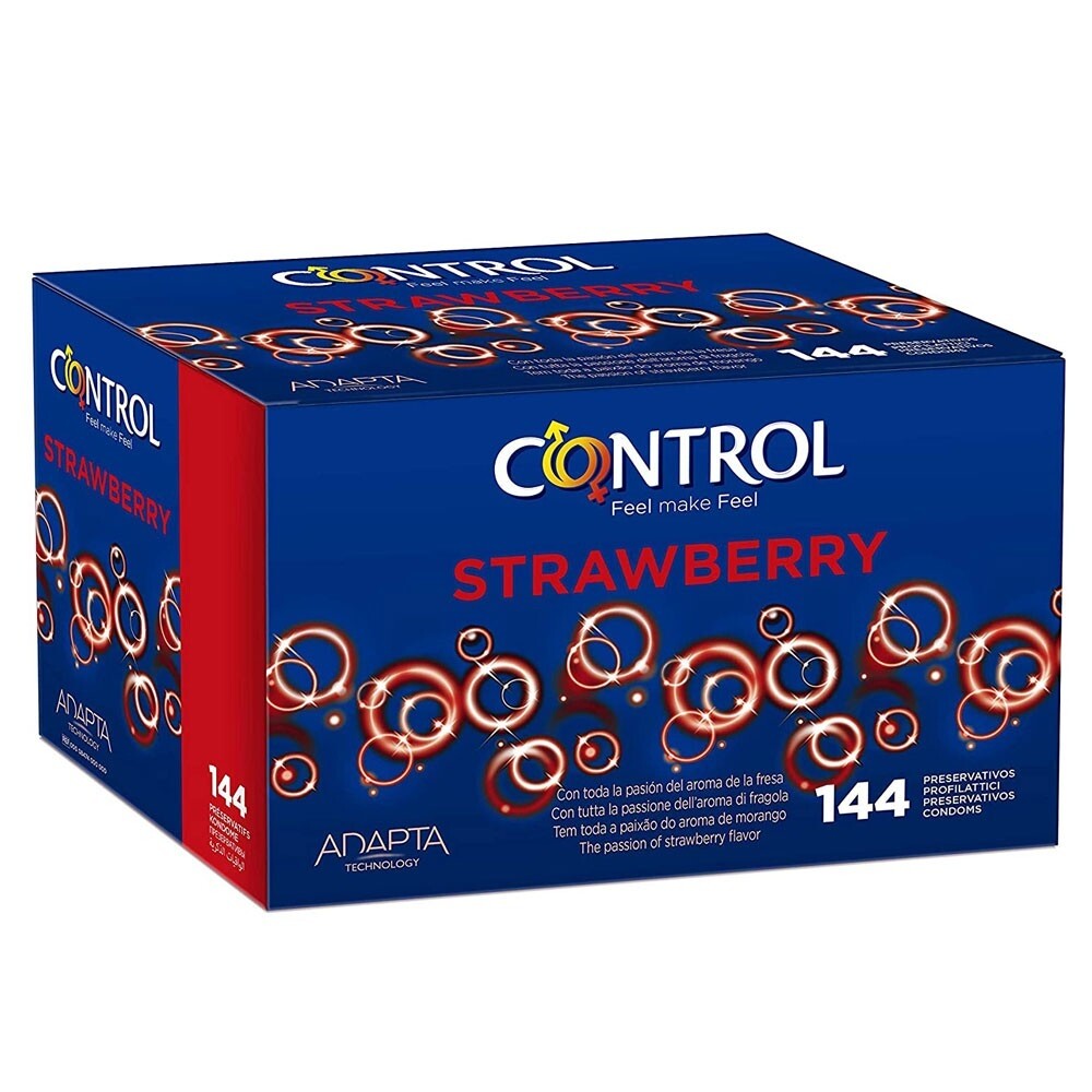 Preservativi alla Fragola Control Strawberry - confezione da 144 pezzi originale