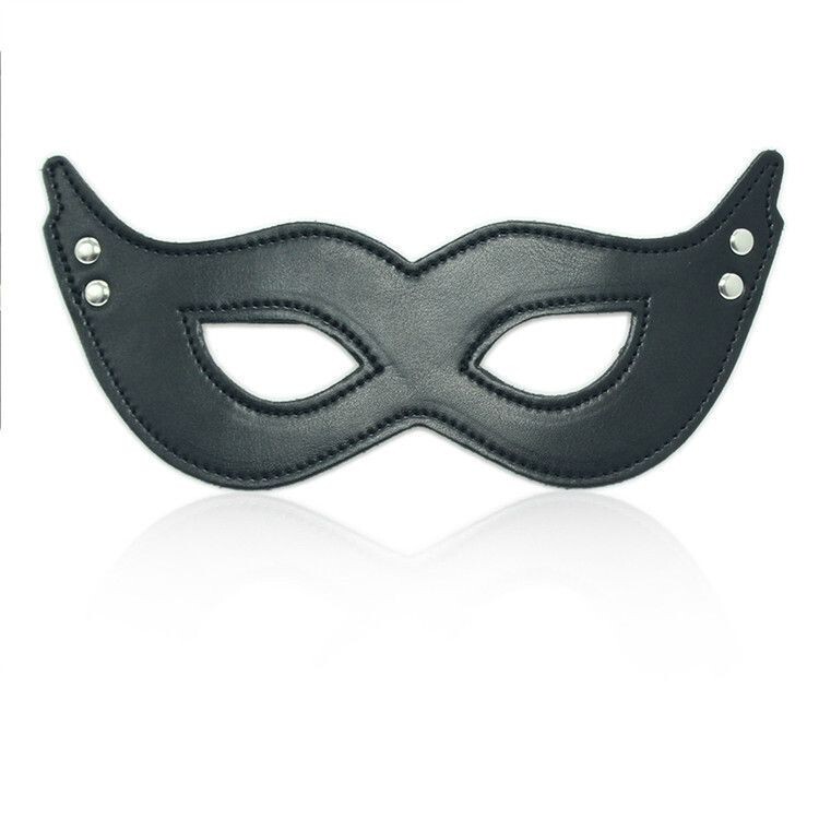 Mistery mask black mschera fetish bondage per uomo e donna in pelle sintetica se