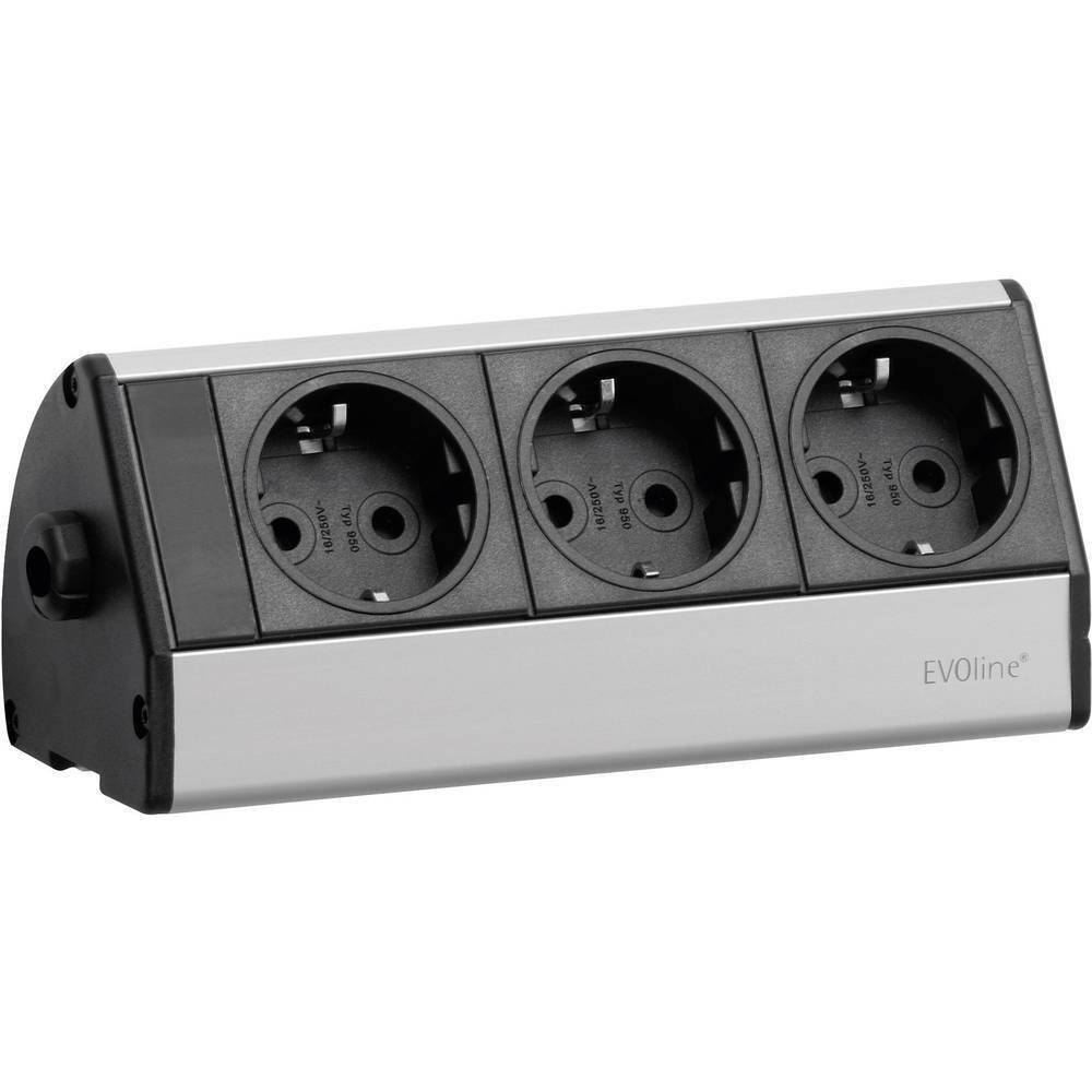 EVOline 93000403 Multipresa Nero, Argento Schuko 1 pz.