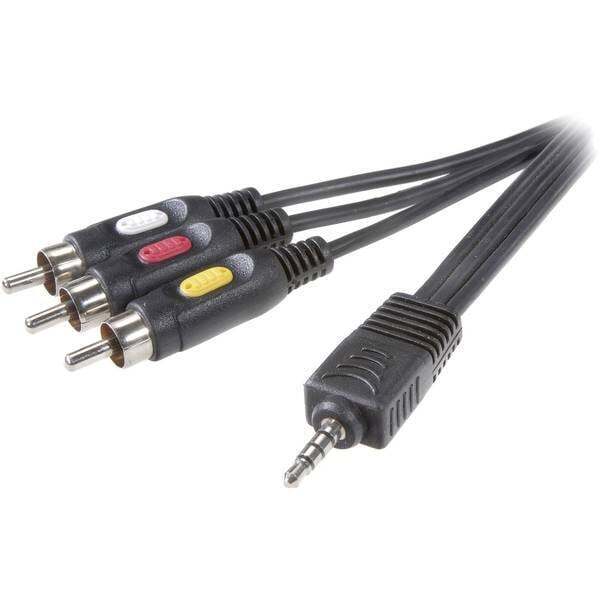 Speaka professional jack / rca composito av cavo 1x spina da 3.5 mm 3x