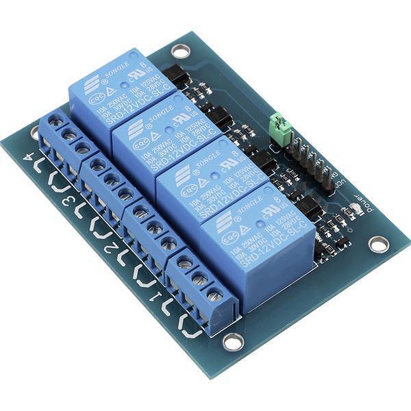 Modulo rele' 4 vie capacita' di carico del contatto 12v / 250v
