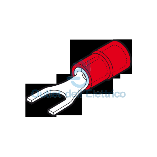 CEMBRE CAPICORDA ROSSO A FORCELLA FORO VITE 3MM RF-U3