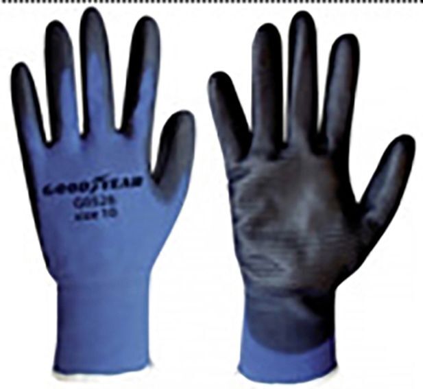 Goodyear guanti in tesuto nido d'ape e palmo in poliuretano taglia 9 colore blu