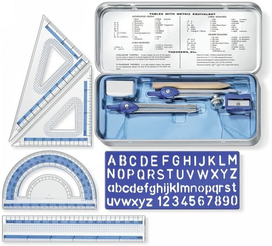 Staedtler 557 10 Noris Club Mathematical Set - Set Quadrato Compasso Goniometro