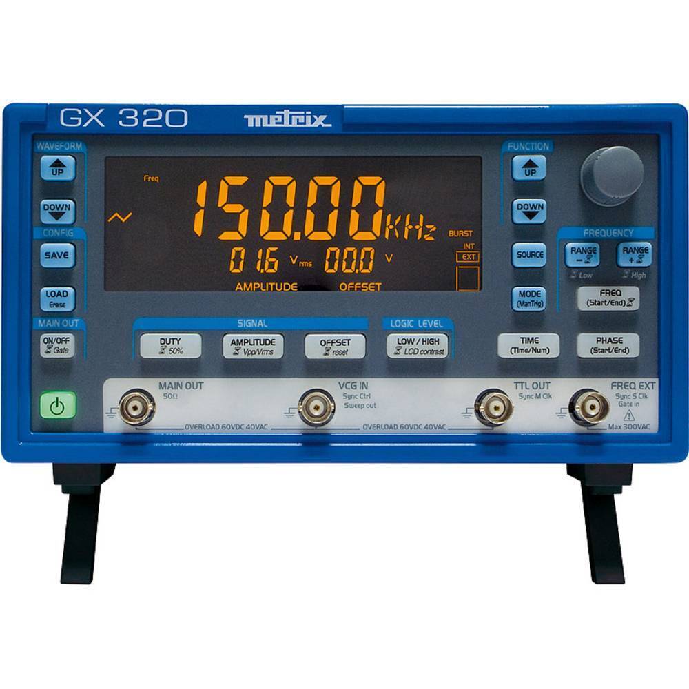 Metrix GX 320 Generatore di funzioni 0.001 Hz - 20 MHz Triangolare, Quadra,