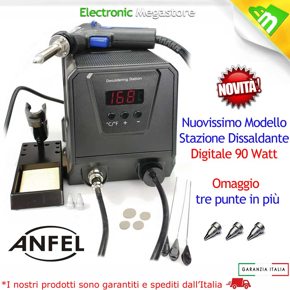 STAZIONE DISSALDANTE ASPIRA STAGNO DISSALDATORE ASPIRATORE ZD 8925 24V 90W