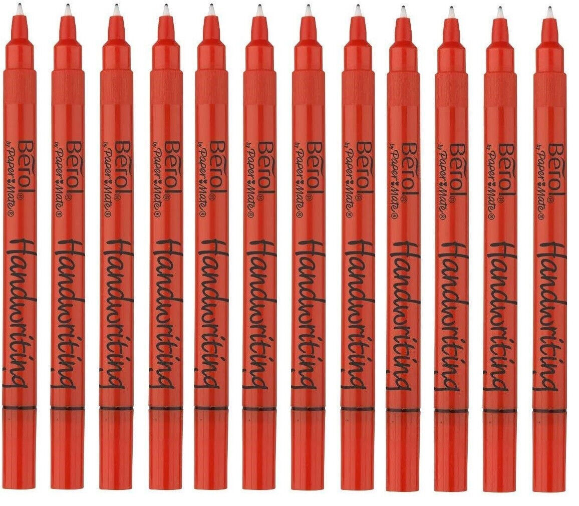 Berol Scrittura a Mano Penne 12 Confezione 0.7mm Nero Lavabili Inchiostro