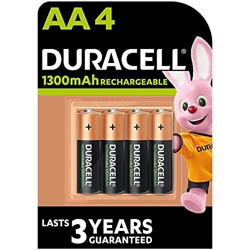 Duracell   Rechargeable AA 1300mAh, Batterie Stilo Ricaricabili 1300 mAh, confez