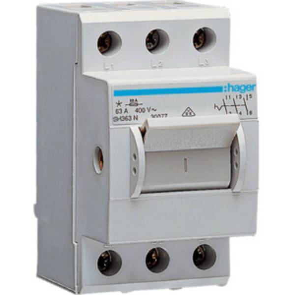 Interruttore principale grigio 3 poli 63 a 230 v/ac 400 hager sh363n