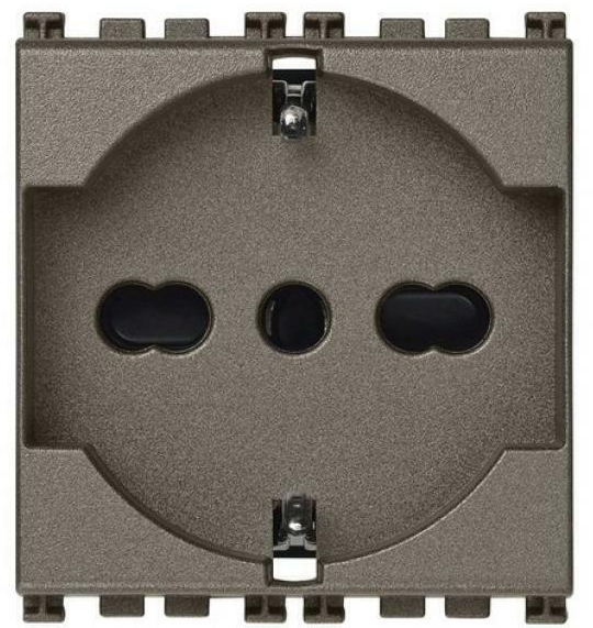 VIMAR ARKE' PRESA 2P+T 16A STANDARD ITALIANO 2M METAL 19210.M