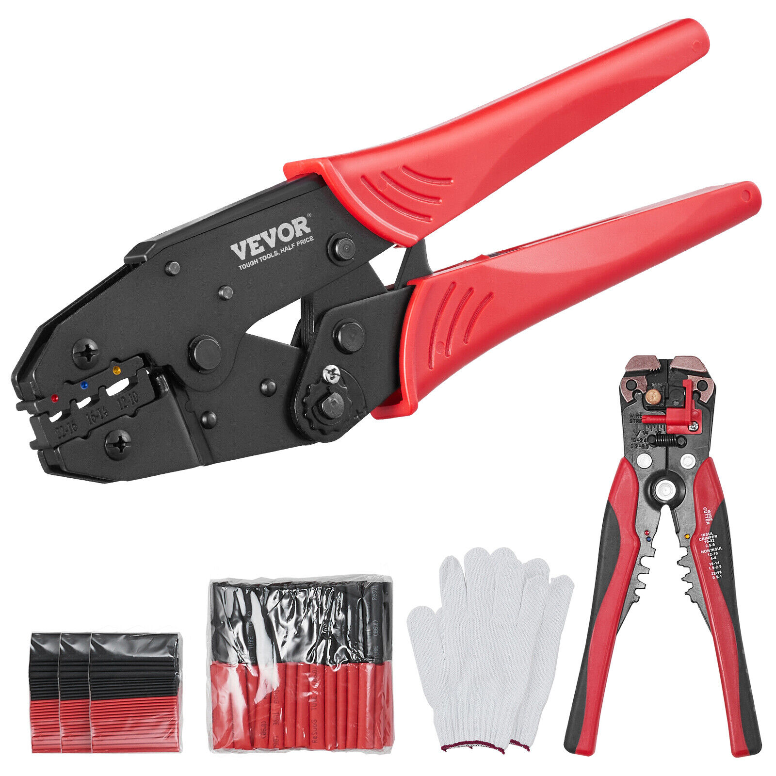 VEVOR Pinze Crimpatrice Idraulica Terminali AWG22-10 Termorestringente Isolato