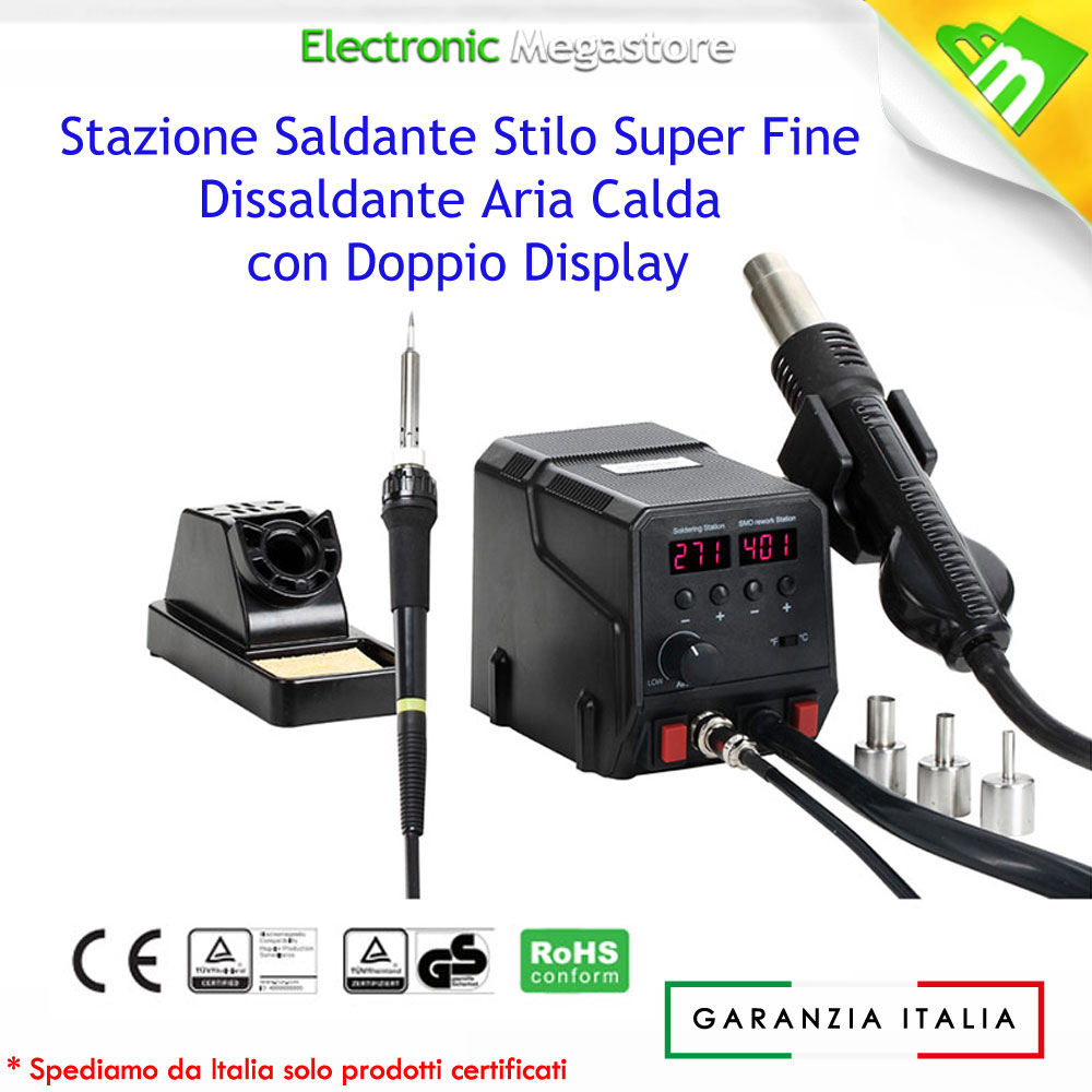 STAZIONE SALDANTE DISSALDANTE ARIA CALDA DIGITALE MICRO STILO SALDATORE ZD-8922