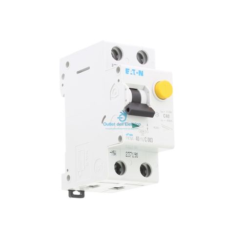 Eaton Pkn4-40/1n/c/003 interruttore magnetotermico differenziale 1p+n 40a c 0,03