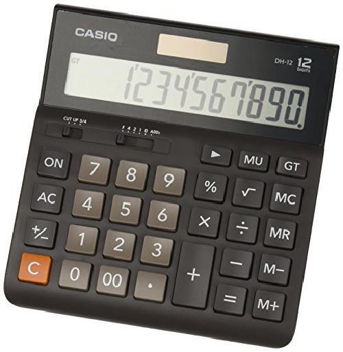 CASIO DH 12BK calcolatrice da tavolo   Display a 12 cifre, selettore di arrotond