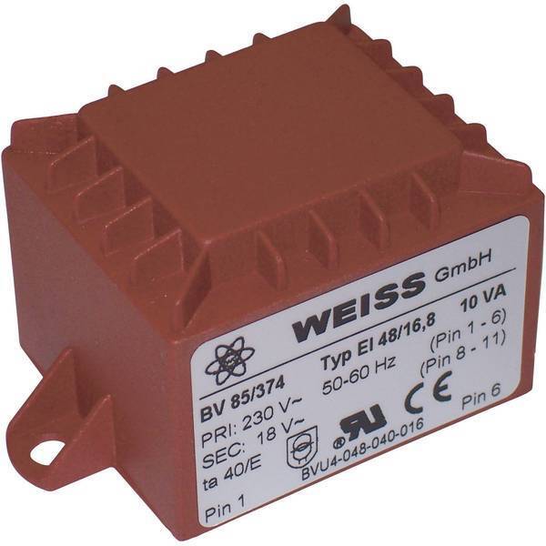 Weiss elektrotechnik 85/372 trasformatore per pcb 1 x 230 v 12 v/ac 10 va