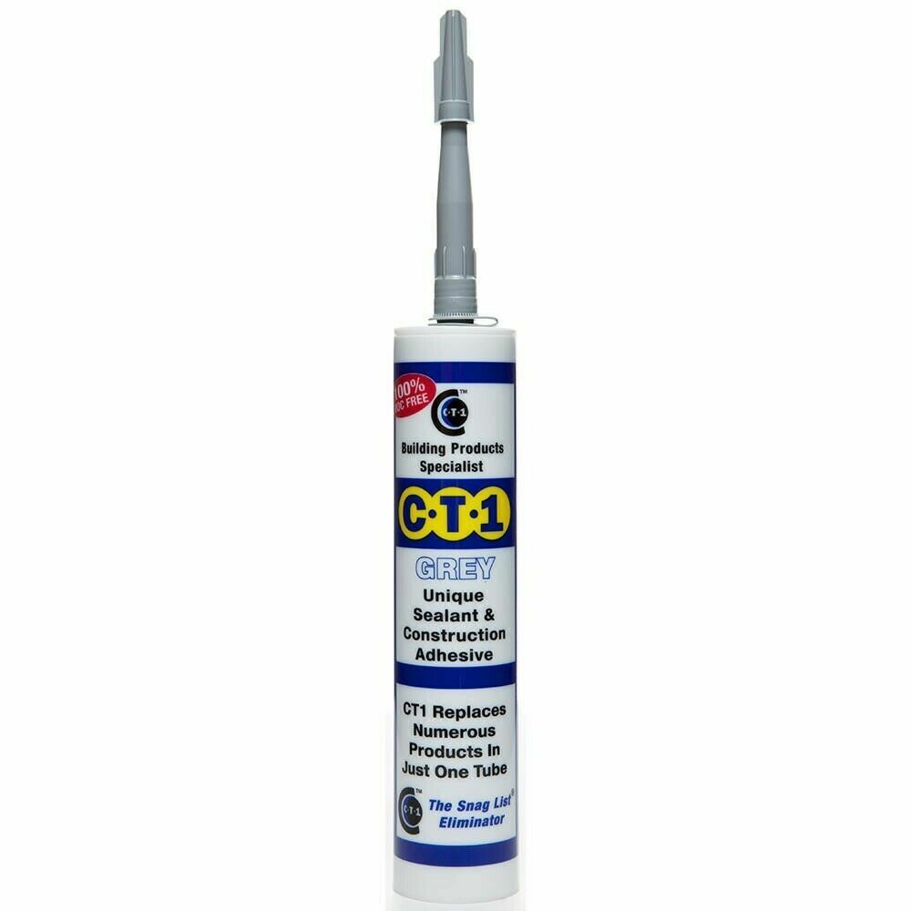 CT1 Grigio Sigillante Impermeabile Adesivo Legno Metallo Plastica Vetro Cemento