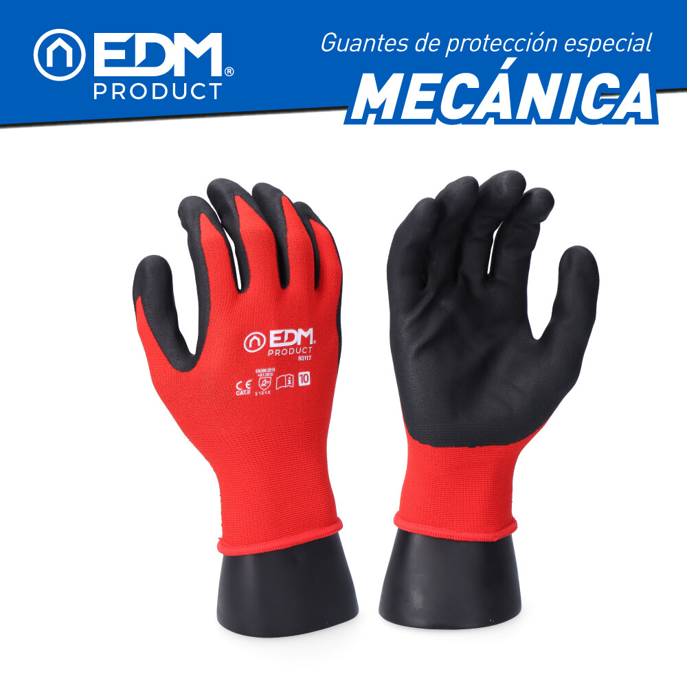 Guanto Industria Meccanica Nylon / Lycra Recub. Nitrile Per Pant-Táctil T-10 EDM