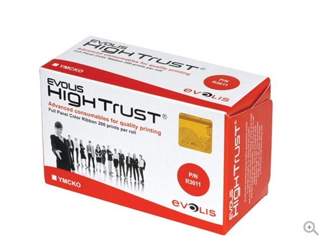 R3011 Nastro 5 pannelli a colori Evolis YMCKO 200 stampe per Pebble 3/4 e Dualys