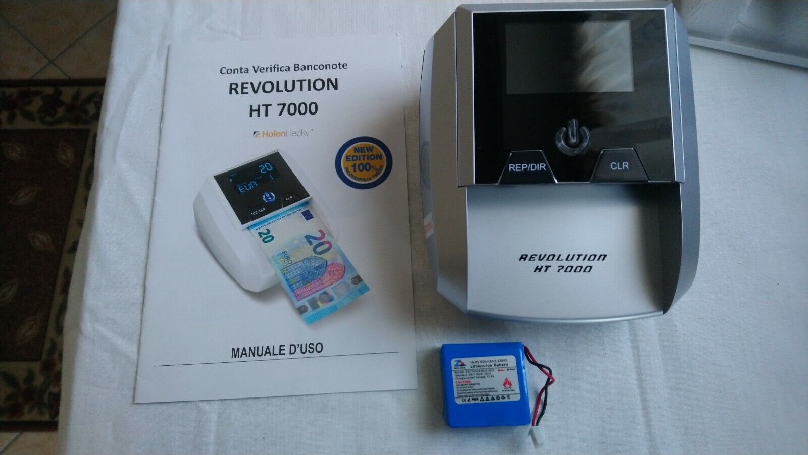 Conta Verifica Banconote REVOLUTION HT7000.+ Batteria. Sw. Aggiornabile da web. 