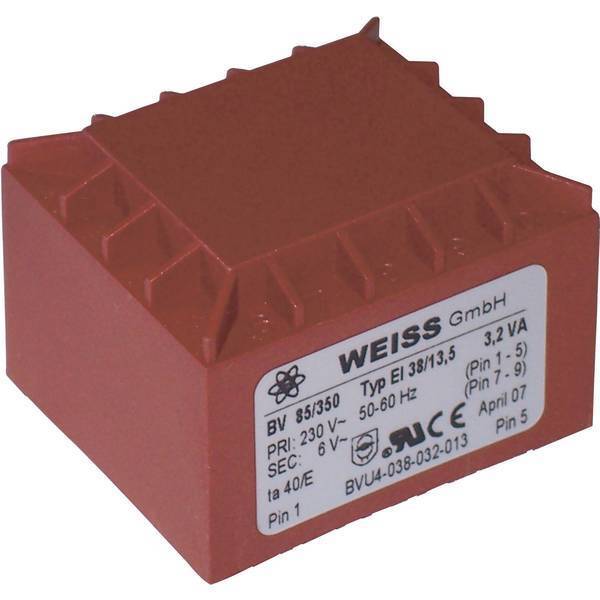 Weiss elektrotechnik 85/350 trasformatore per pcb 1 x 230 v 6 v/ac 3.20 va