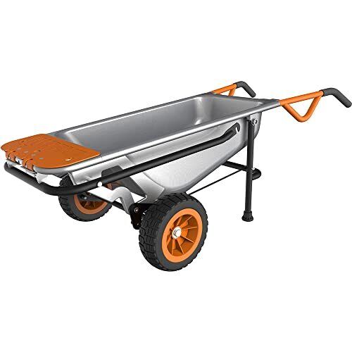 Worx WG050 Carriola Multifunzione a Due Ruote, Porta Sacchi, Porta Fusti, Traspo