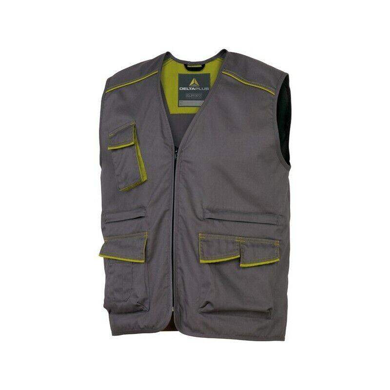 Gilet da Lavoro M6Gil GRIGIO/VERDE Tg. XL Panostyle DELTAPLUS. Gilet multitasca