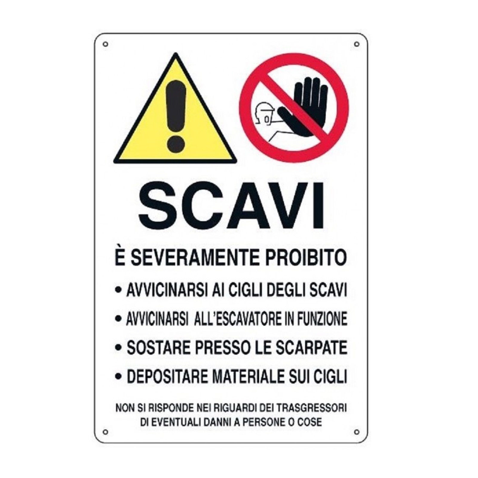 Cartello polionda Presenza Scavi 60x40 cm