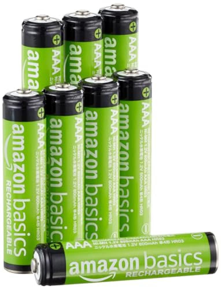 (TG. Confezione da 8) Amazon Basics Batterie AAA NiMh ricaricabili, pre-caricate