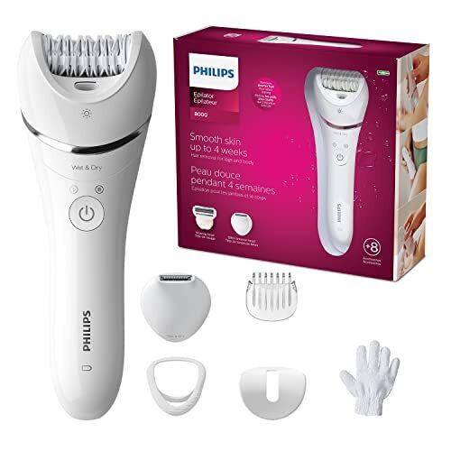 Philips Serie 8000 Wet & Dry epilatore con 6 accessori (Modello BRE715/00)
