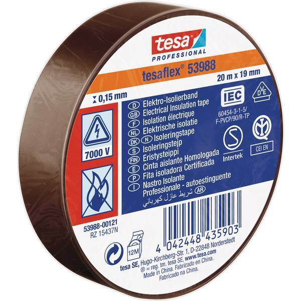 Tesa 53988-00121-00 nastro isolante 53988 marrone l x 20 m 19 mm 1