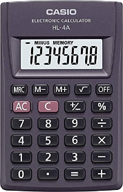 Casio HL 4A Calcolatrice tascabile Antracite Display 8 cifre