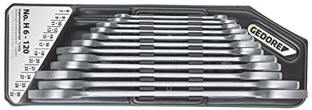 (TG. 6 - 32 , 12-teilig, ISO) GEDORE, Set di chiavi a doppia forchetta - H 6-120