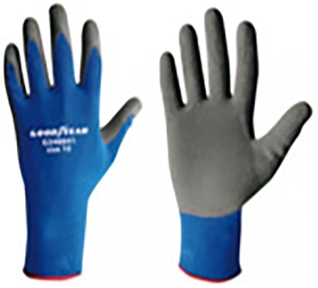 Goodyear Guanti in nylon e schiuma di lattice taglia 9 colore blu/nero, guanti d